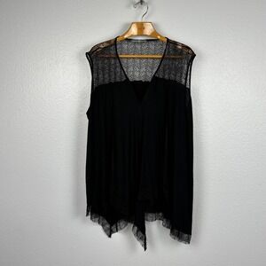 Signature Collection Lace Draped Top 3X Black Boho Whimsigoth Lagenlook